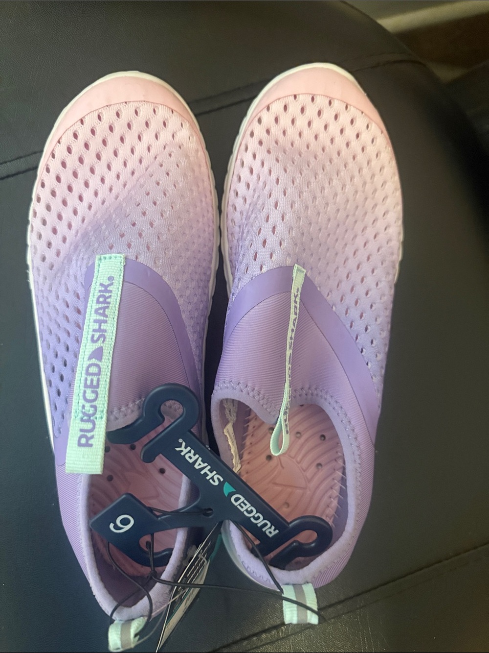 Rugged Shark Kids' Lilac Water Shoes - Slip-On Pool & Beach Wear